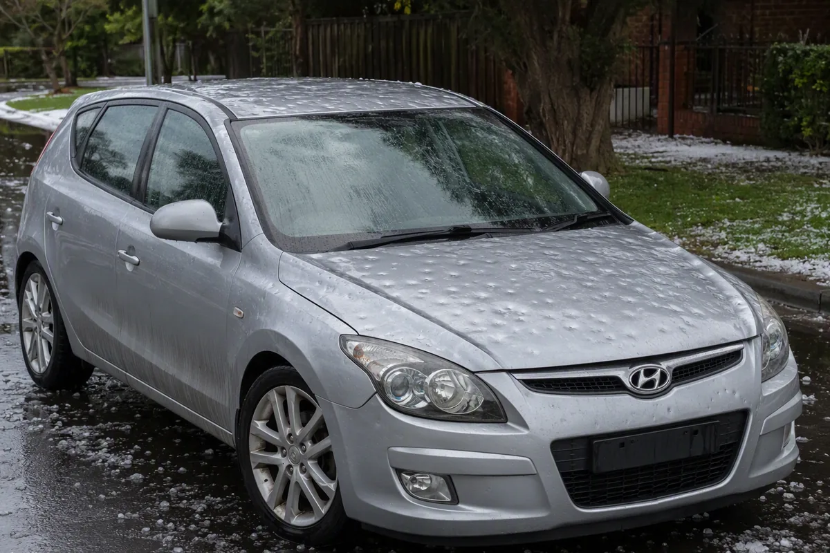Car caught in floodwater after a Sydney storm
